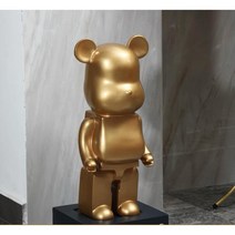 베어브릭 저금통 인테리어 소품 개업 집들이 선물 50cm 대형 피규어, 골드