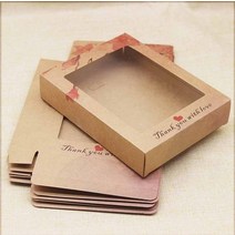 선물포장박스 종이박스 포장상자 사탕 마카롱 포장 10pcs 창이있는 싸바리박스 0, 175x135x35mm, 크래프트 스노우 플