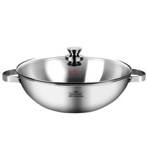 퀸센스 웰빙 통3중 스텐 대형 전골냄비 36cm, silver