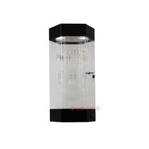 병원 홍보 화장품 전시 에스테틱 자동 회전 쇼케이스, 상세 페이지 참고, 블루  LED 조명  레이어당 12개의 후크