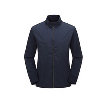 코오롱 엘로드 남성 니트 배색 방풍 점퍼 네이비 경량 소매 믹스 하이넥 디자인 풀지퍼 바람막이 자켓 NLUAS19103NYX