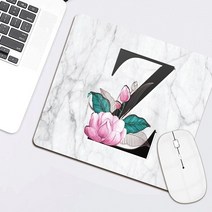 무선충전마우스패드 레이저 미끄럼 방지 게임용 마우스 패드 대형 가죽 이니셜 노트북 책상 매트 사무실 컴퓨터 액세서리 쿠션, [01] 25x21 CM, [27] 26.whitemarble Z