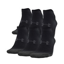 언더아머 성인용 퍼포먼스 테크 로우 컷 양말 (3개 및 6개 팩), Medium, Black (6-pairs)