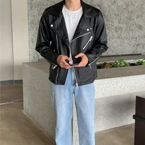 데일트 남자 빅사이즈 레더 가죽 라이더 자켓