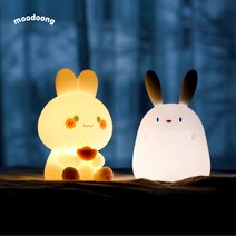 토끼무드등 실리콘무드등 아이방 수면등 취침등 침실조명 LED 캐릭터무드등, 굿모닝 토끼무드등