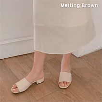 [로즈블로썸] [멜팅브라운] 여성 데일리 통굽 로우힐 뮬 슬리퍼 9color (824905