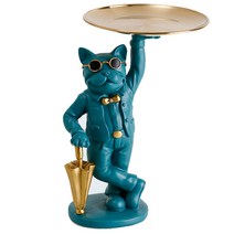 꿀템마켓 인테리어 소품 불독 트레이, 딥그린