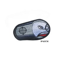 미군계급장 Planet Angry Flying FBomb 배지 모든 상어 총알 전술 패치 가방 재킷 및 장비에 PVC 아플리케 부착 한 가지 크기, 6.D hook and loop