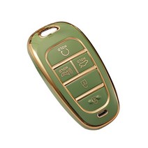 스마트키car tpu key holder case cover for hyundai tucson solaris sonata hybrid nexo nx4 santafe dn8 4, 5 버튼 녹색