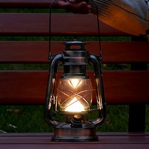 순팡 레트로 감성 LED 캠핑랜턴 조명 등 충전식 랜턴 램프 빈티지 조명, 블랙, 중형(195mm), 1개