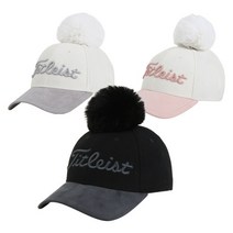 [타이틀리스트] 여성용 폼폼 방한 골프모자, 화이트_그레이