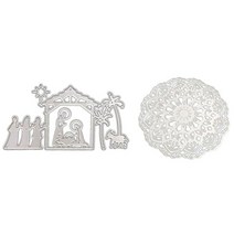 레이저커팅기 아크릴 나무 가죽 각인기 기계 2 Pcs 커팅 다이 스텐실 템플릿 Scrapbooking 엠보싱 4.8X9CM amp 8X8cm, [01] 은