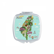 대만 지도 경관 중국 여행 경 휴대용 휴대용 메 이 크 업 양면 유리, DIYthinker