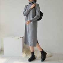 데일리앤 터틀넥 니트 원피스 알레소