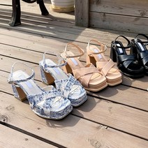 [바닐라슈] 로네르 X탑 가보시 청키굽 샌들(8cm)