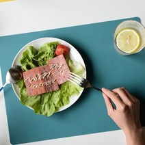 북유럽 실리콘 식탁매트(5color), 없음, 직사각.그린