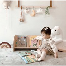 플레이블 4in1 유아책장 아기책꽂이, 네추럴