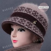 Makone 상표등록 해외 어르신들 겨울 중노년 모자 여동 가을겨울 두꺼운 중년 방한-36807