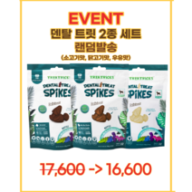 네추라너리쉬 트리트릭스 덴탈트릿 리필 32p 소고기맛 닭고기맛 우유맛 네츄라너리쉬 트릿트릭, 트릿트릭 랜덤 2종
