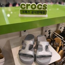 크록스 몬테레이 메탈릭 웨지 우먼 라이트그레이 207144-007