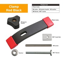 티트랙 T트랙 슬라이더 프로파일 목공 게이지목공 압력 클램프 19 30 45 t 142, 클램프 세트 블랙