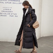 타니즈 로디 옆트임 후드 여성 롱 패딩