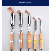 인두기 불도장 납땜 150W 200W 전기 납땜 인두 솔더 용접 치즐 팁 목재 손잡이 홈 공구 건, 01 100W