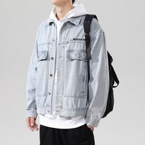 M-5XL 빅사이즈 데님 재킷 남자 청자켓 연청