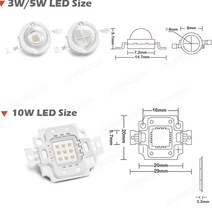고출력 Uv 시안 Led 칩 3W 5W 10W 365nm 370nm 400nm Smd 자외선 강도 램프 전구, 02 5W X 5 Pieces, 10 410nm