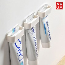 아루아 화이트 클립 치약걸이 1 1 치약꽂이 치약짜개 욕실 용품, 2P