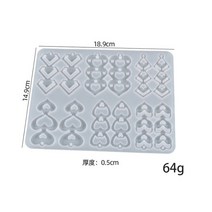 견고한 Polygon Oval Earrings Necklace Pendant Uv Epoxy Resin Mold DIY Keychain Backpack Silicone Jew, 19 19