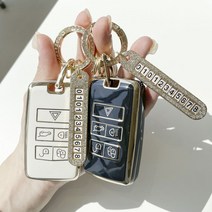 루루형제 차 키케이스 스마트 TPU 키커버 키홀더 자동차 키링 랜드로버 레인지로버 재규어 디스커버리, 키케이스+번호키링+가죽스트랩+가죽리본키링, AJ-01, 스카이그레이