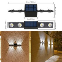 태양광 벽 램프 야외 방수 조명 정원 거리 발코니 계단 울타리 신제품, 4.HXD4x4LEDWhite - 6 PCS