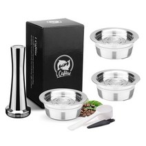 for lavazza a modo mio 재사용 가능한 리필 가능한 커피 캡슐 컵 jolie espria idola 스테인레스 스틸 금속 커피 캡슐 컵 포드, 3캡슐 1탬퍼