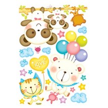 W04868B상회 조인컴퍼니 요모조모 나라 스티커 시리즈2 리빙 생활 동물 다용도 국내제작 DIY, 물방울세상 FDT-21004