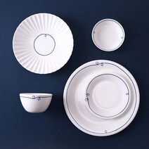 한국도자기 프리즐 블루 홈세트 낱개 그릇 접시 공기, 프릴8요리볼
