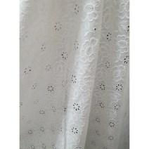 대폭 60수 아사면 장미플라워 펀칭 레이스원단 광목색 백아이보리색