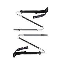 하이크젠 리뉴얼 5단 초경량 등산스틱 케이스 2개 1세트, 블랙