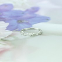 트리플하트라인 심플 데일리 핸드메이드 925은 실버반지