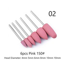 핑션페디아 6pcs/set Silicon Rubber Nail Drill Milling Cutter Drill Bits Files Burr Buffer for Electr, 02 02