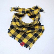 스카프 귀도리 목도리 넥워머 대형견 케이프 빅깅엄체크, 노랑 XL