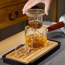 카페앤 내열유리 차포트 우드핸들 차주전자(400ml), 상세페이지 참조