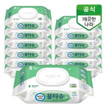 [깨끗한나라] 물티슈 퓨어 그린 캡형 100매 12팩