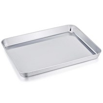 TeamFar 스테인리스 스틸 컴팩트 토스터 오븐 팬 트레이 오븐웨어 전문가 20.3 x 26.7 2.5cm8 10.5 1인치 튼튼하고 건강함 깊은 가장자리 우수한 거울 마감 식기, 3