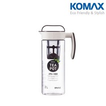 넉넉한 용량의 차망을 갖춘 트라이탄 티팟 차 물병 2L, 1개, 색상