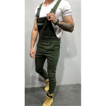 점프 슈트 오버올 턱받이 바지 멜빵 바지 새 남성 캐주얼 코튼