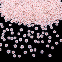 5mm 화이트 핑크 꽃 폴리머 클레이 조각 DIY 공예용 핫 스프링클 미니 소형 네일 아트 플라스틱 진흙 입자, [02] egg flower white