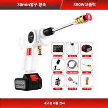 Dishijie 무선 고압세차기 독일 휴대용 고압분사기, 88vf 공구함+배터리 2개, 흰색