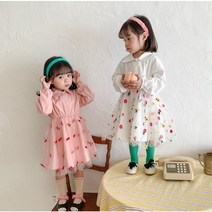 여아 유아 아동 봄 카라 쉬폰 플라워 셔츠 원피스 자매룩 돌잔치 행사 결혼식 촬영룩