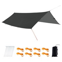 조엘리 나일론 방수 타프 40D 5000내수압, 블랙M(4.4m X 4.4m)폴대미포함